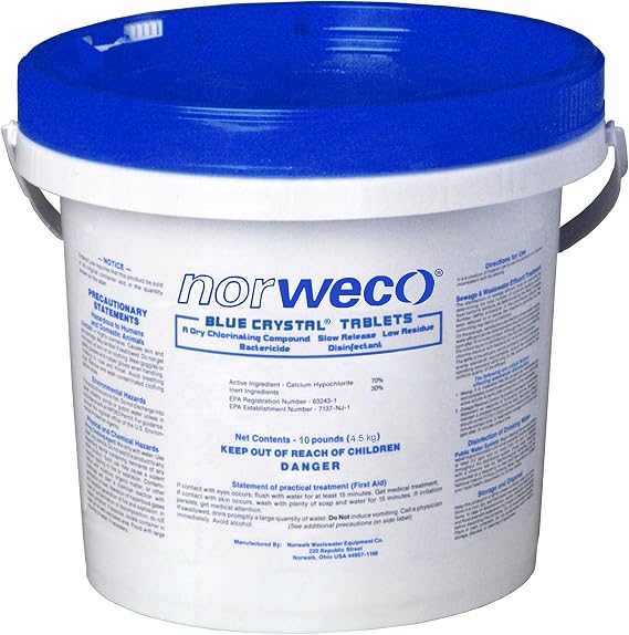 4 pk. of 10lb. Blue Crystal Chlorine Tablets for Aerobic or Septic Systems
