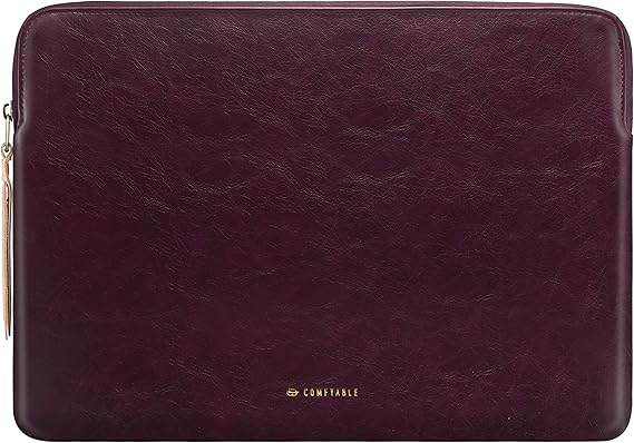 Compatible with Comfyable 13 inch MacBook Pro M2 2022 M1 and MacBook Air M2 M1 Slim Laptop Case, PU Leather Bag Waterproof Computer Case Case, Berry Brown