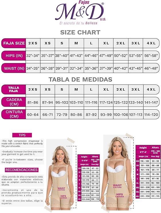 M&D Post Surgery Stage 2 BBL Compression Garment Fajas Colombiana Post OP | Shapewear for women