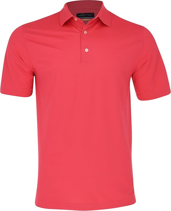 Greg Norman Men's Freedom Micro Pique Golf Polo Pink M
