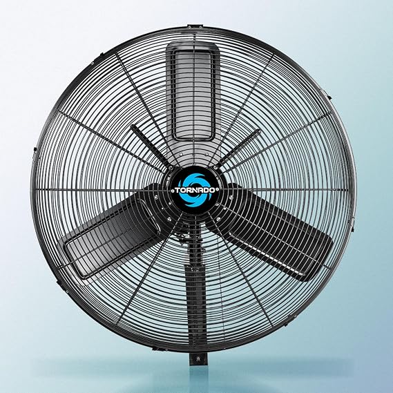 Tornado 30" Outdoor Rated IPX4 Water-Resistant Oscillating Wall Mount Fan High Velocity Heavy Duty Metal Fan for Industrial & Commercial Use 2 Speeds, 8400 CFM, cETL Listed