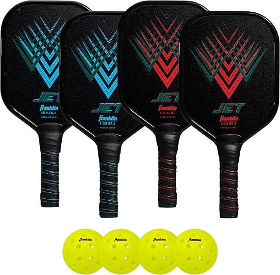 Franklin Sports Beginner Pickleball Sets - 2 + 4 Player Sets - Aluminum Paddles + X-40 Pickleballs - USA Pickleball (USAPA) Approved