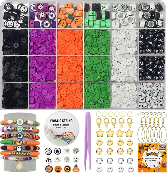 WANSPOORTS 3200+pcs Polymer Clay Beads Charms Friendship Bracelet Necklace Earring Jewelry Making kit, Accessories for Arts Crafts DIY Gifts for Women Girls ((3200+Pcs))