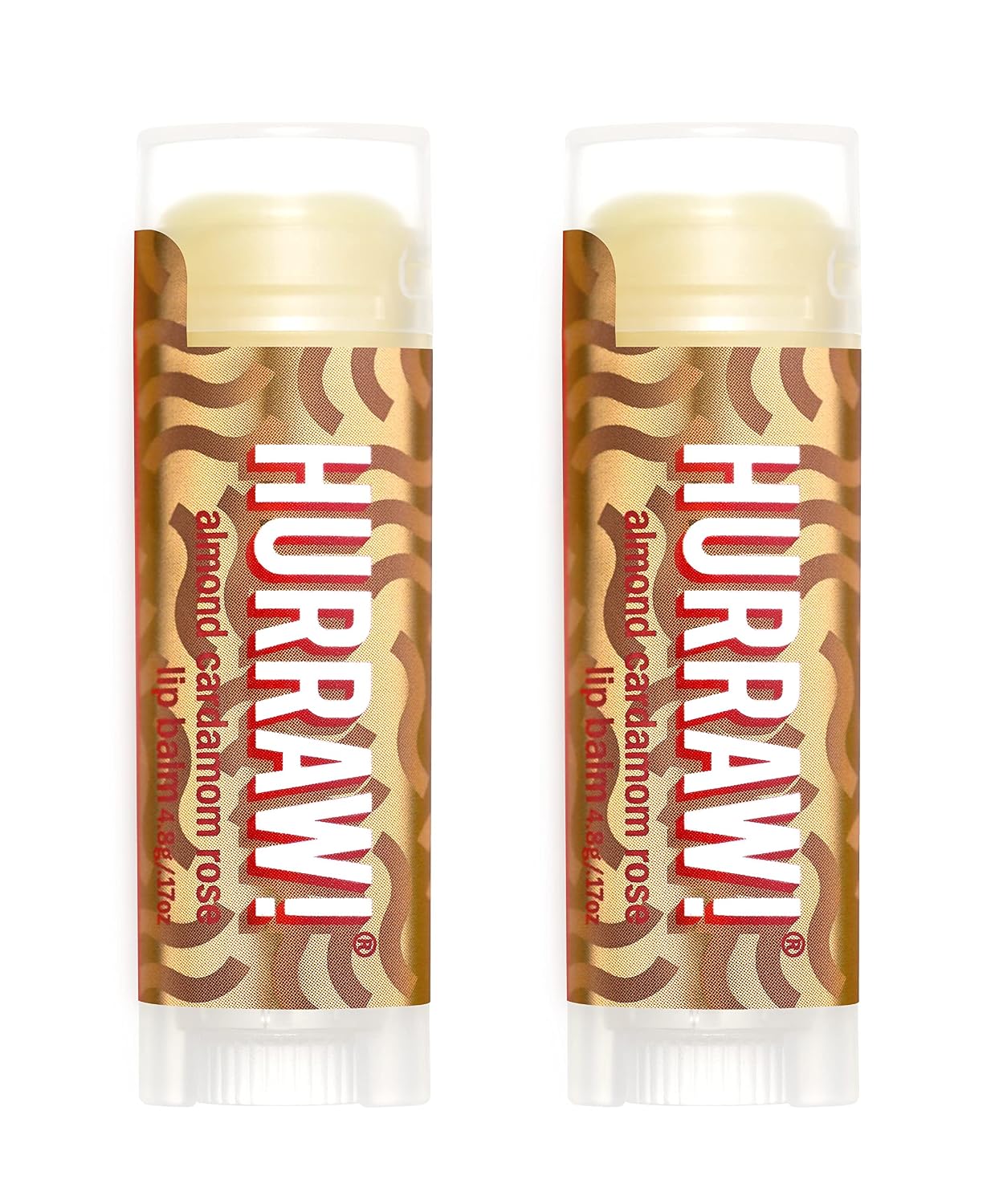 Hurraw! Almond, Cardamom, Rose Vata Lip Balm, 2 Pack: Organic, Certified Vegan, Cruelty and Gluten Free. Non-GMO, 100% Natural Ingredients. Bee, Shea, Soy and Palm Free. Made in USA