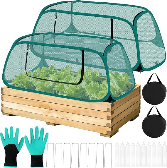 2P Pop Up Garden Cover, Mesh Pop-Up Plant Garden Raised Bed Cover