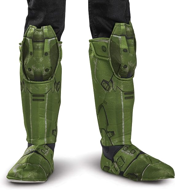 Halo Infinite Master Chief Boots, Kids Costume Footwear Accessory, Child Size Video Game Inspired Soft Boot Covers