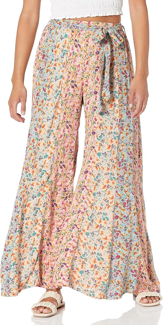 Angie Womens Angie Women's Wide Leg Tie Front PantsCasual Pants