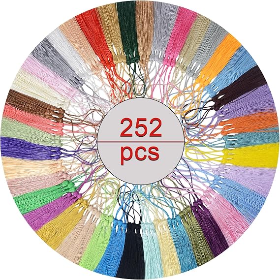 252Pcs 5 Inch Handmade Graduation Tassels for Bag Pendant, Bookmark(Mixed)