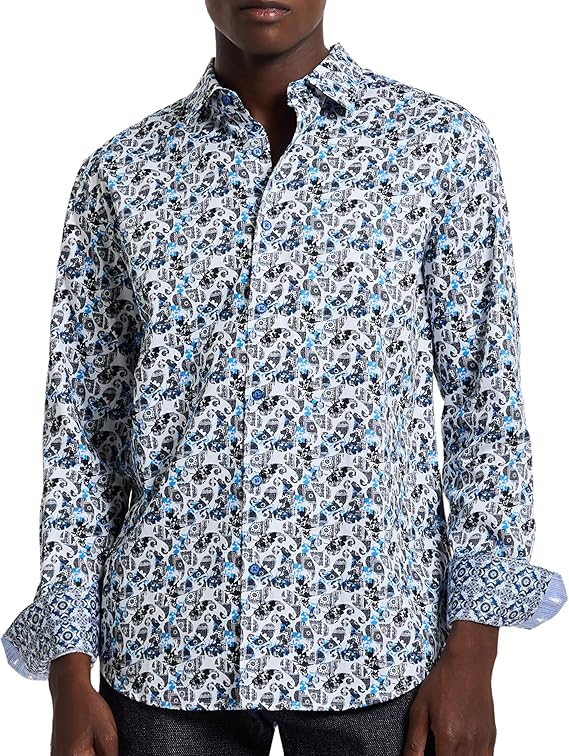 Robert Graham Men's Cardwell Long Sleeve Button Down Woven Shirt