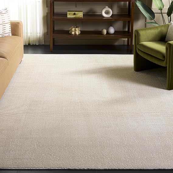 SAFAVIEH Area Rug 8x10 - Revive Collection - Large - Ivory, Solid Pattern, Non-Shedding & Easy Cleaning, Ideal for Living Room, Bedroom, Office, Dining Space (REV102A)