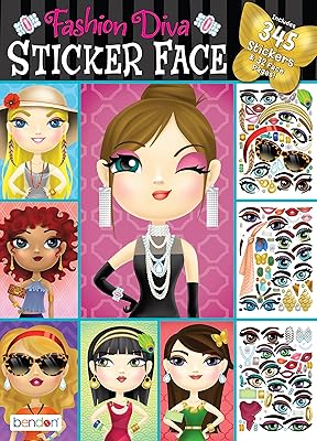 Bendon Fashion Diva Create-A-Face Sticker Pad 42423