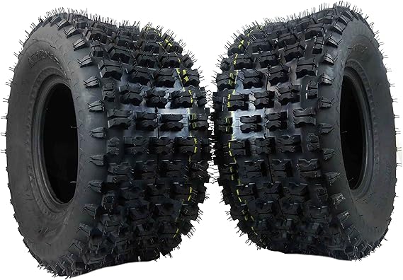 MASSFX Rear Tire Set (2x) 4ply ATV Sport Quad Tires 20X10-9 20x10x9 Compatible with Honda 400ex TRX 450r, Raptor 660, YFZ 450