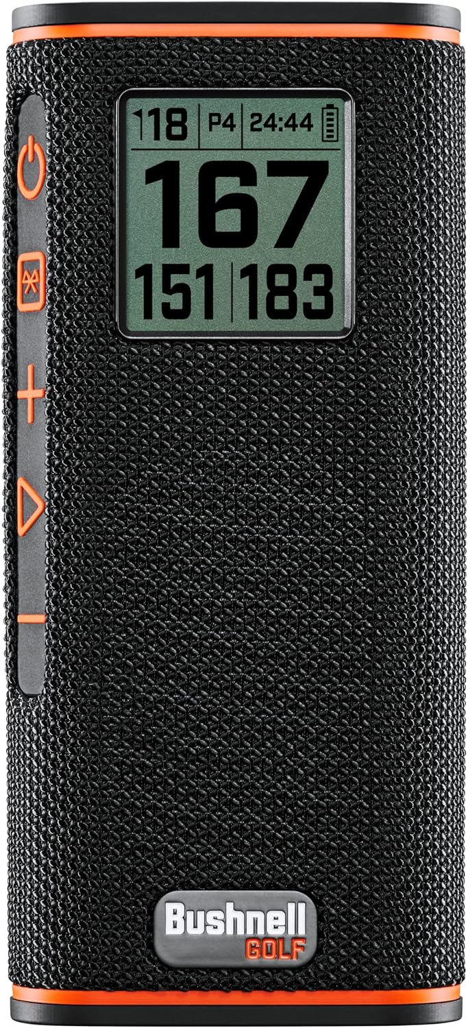 Bushnell Golf Wingman View Golf GPS Speaker - Visible GPS, View Hazards & Green Distances, Magnetic BITE Mount, 10 Hour Battery Life