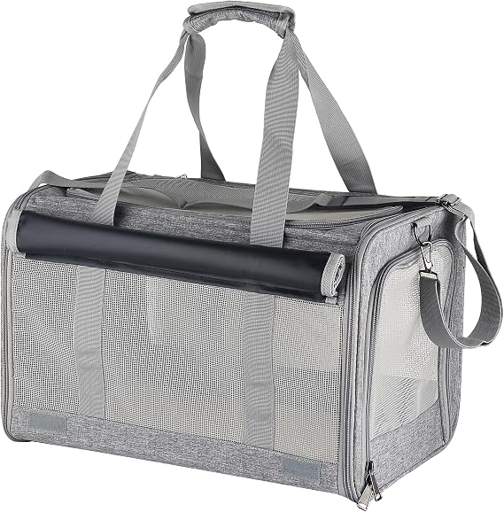 Large cat Carrier Pet Carrier Dog Carrier for Cats Dogs Soft Sided Cat Travel Carrier Airline Approved Rabbit Carrier Reptile Carrier Small Animal Carriers Kitten Carrier(Large Grey)