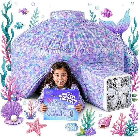 Air Tent for Kids, Toddler Tents Indoor 77 x 50 in - Mermaid Fort