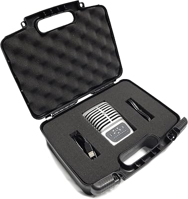 CASEMATIX Studio Microphone Travel Case Compatible with MV51 Digital Large Diaphragm Condenser Mic, MVi Audio Interface, MV88, MVL, Lavalier Mic and More, Includes Case Only