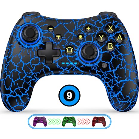 Wireless Switch Controller for Nintendo Switch 1/2/Lite/OLEDSwitch Controllers Compatible with Android, IOS, Windows PC, Switch Pro Controller Features LED,Motion,Vibration,Turbo,Wake Up