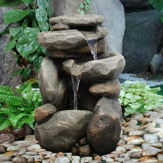 VegTrug Resin Fountain Rock Fall