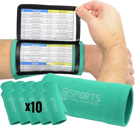 Sports Unlimited Youth Triple Wrist Coach, Football Wristbands for Plays, Baseball Wristbands, QB Arm Bands