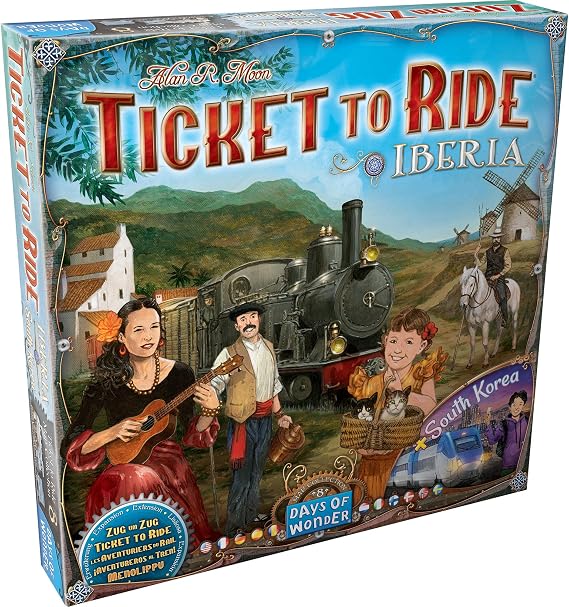 Asmodee Ticket to Ride Iberia + South Korea Board Game Expansion - Train Route Strategy Game, Family Fun for Kids & Adults, Ages 8+, 2-6 Players, 30-60 Minute Playtime