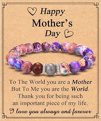 Mothers Day Gifts for Woman: Beaded Bracelets for Mom, Wife, Grandma, New Mom, Sister, Aunt, Stepmom, Mother-in-Law, Daughter-in-Law - Perfect for Christmas, Valentines Day, Easter