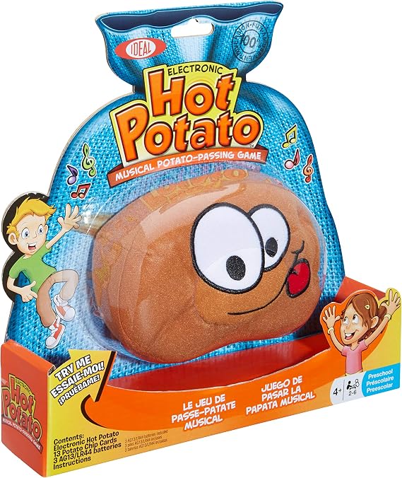Ideal Hot Potato Electronic Musical Passing Kids Party Game, Dont Get Caught With the Spud When the Music Stops! Ages 4+, 2-6 Players