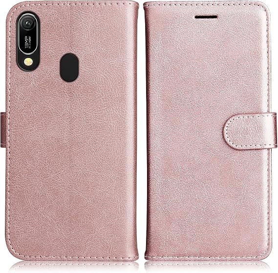 Case for Huawei Y6 2019 / Honor 8A PU Leather Wallet Mobile Phone Case Flip Case TPU Protective Case with Card Slot for Huawei Y6 2019 / Honor 8A Pink