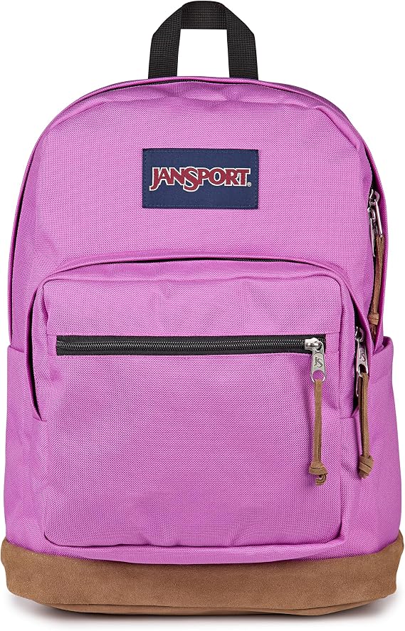 JanSport Right Pack Backpack - Durable Daypack with Padded 15 Laptop Sleeve, Spacious Main Compartment & Integrated Water Bottle Pocket - Digital Fuchsia