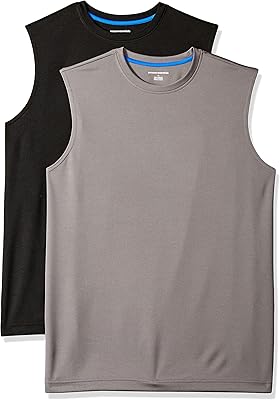 Amazon Essentials Mens Gym Tank Tops, Moisture-Wicking Dry Fit Breathable Muscle Shirts