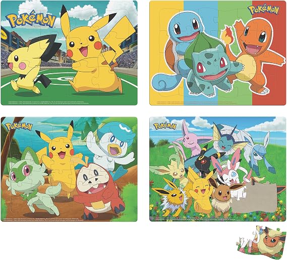 Buffalo Games Pokemon Play Time, Puzzles for Kids Ages 4-6, 4 Pack